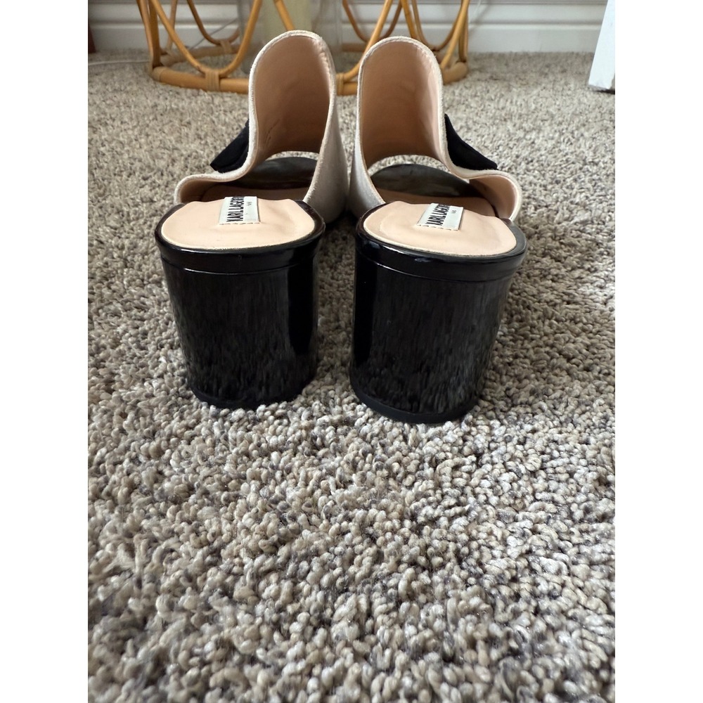 Karl Lagerfeld Paris Suede Tassel Mule Heels Gray Black Womens - Picture 3 of 6